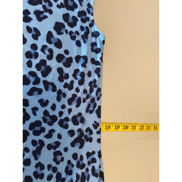 Chicos Sleeveless Dress Blue Animal Print Floral Hem Small - Picture 8 of 10